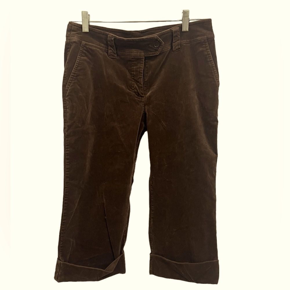 Wide leg capri cuffed corduroys